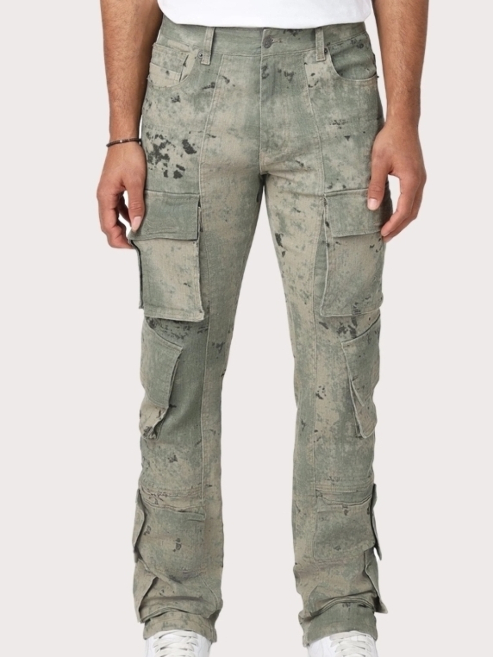 NWT! Grindhouse Cargo Pants Men's Solar Olive Denim Pockets Sz 42x34